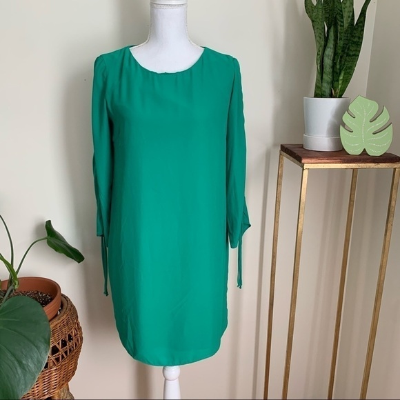 Amanda Uprichard Saddle Ruched Sleeve Maternity Dress in Green sz S - Picture 3 of 7